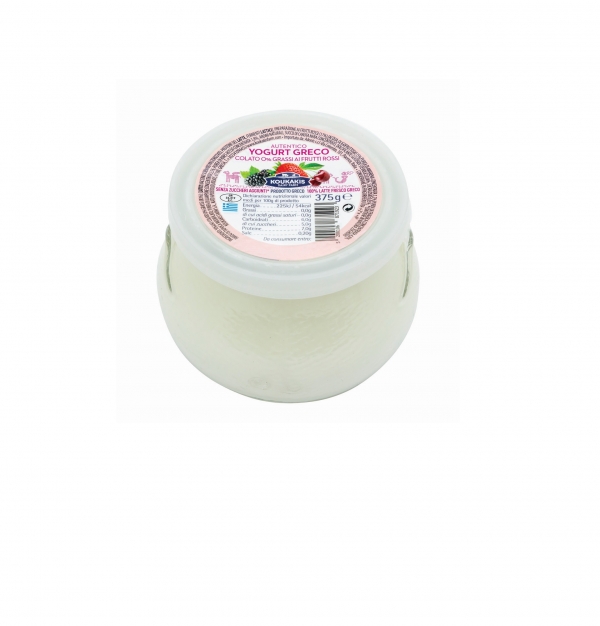 Yogurt greco colato 0% ai frutti rossi 375g - Adonis SRL